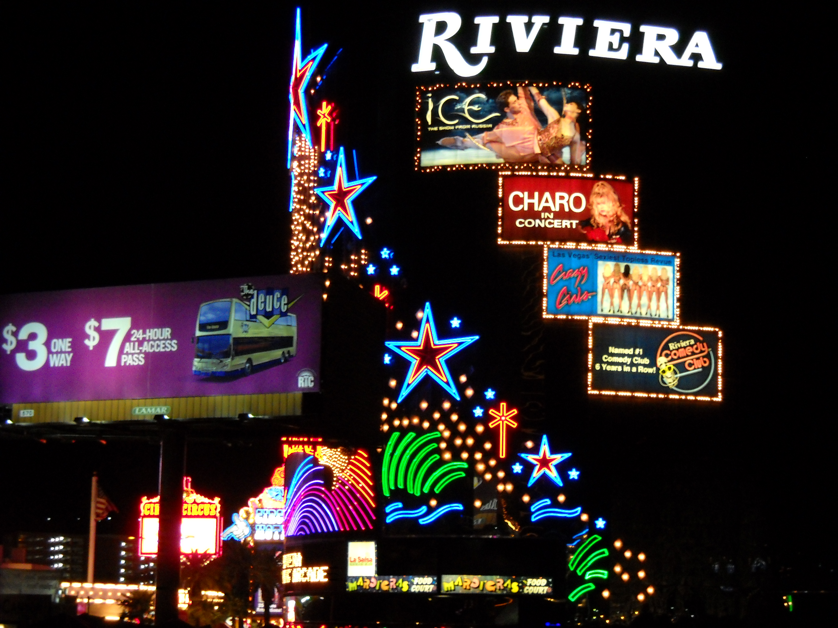 Riviera Hotel at Night